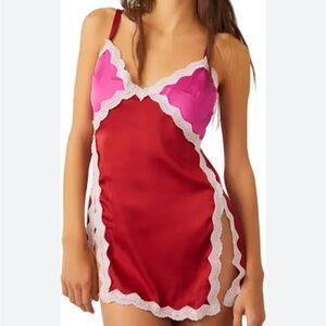 Free People On the Rise Mini Slip Dress NWT